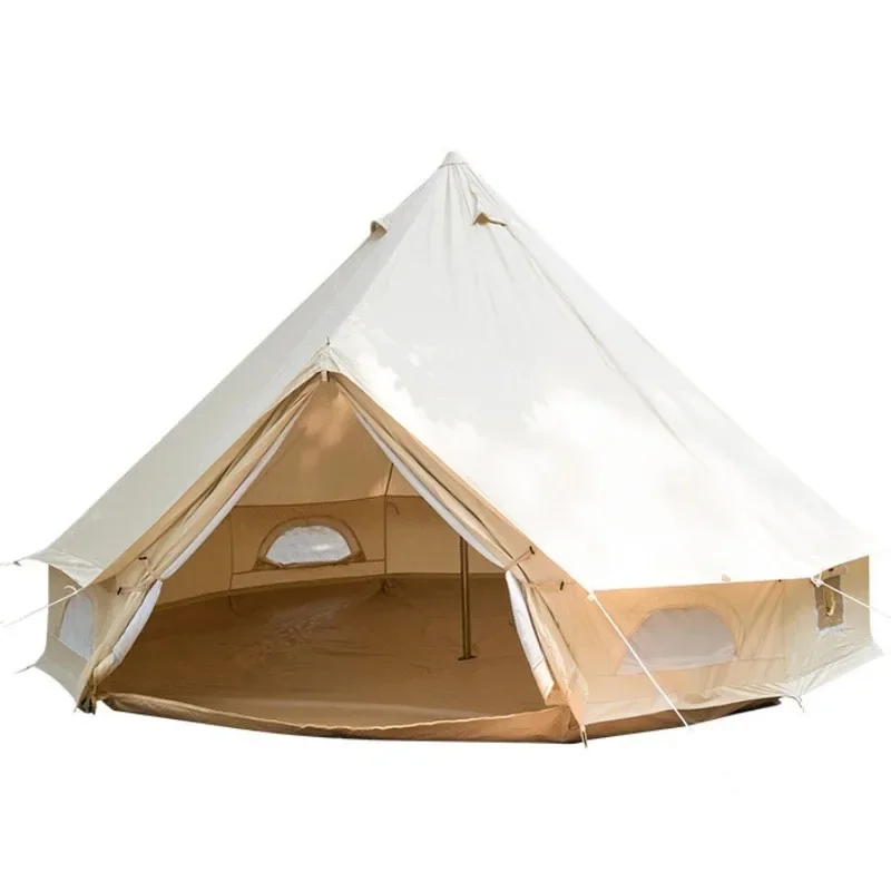 Роскошная купольная палатка для курортов 3 м, 5 М, 6 м, брезентовая палатка для глампинга с колокольчиком