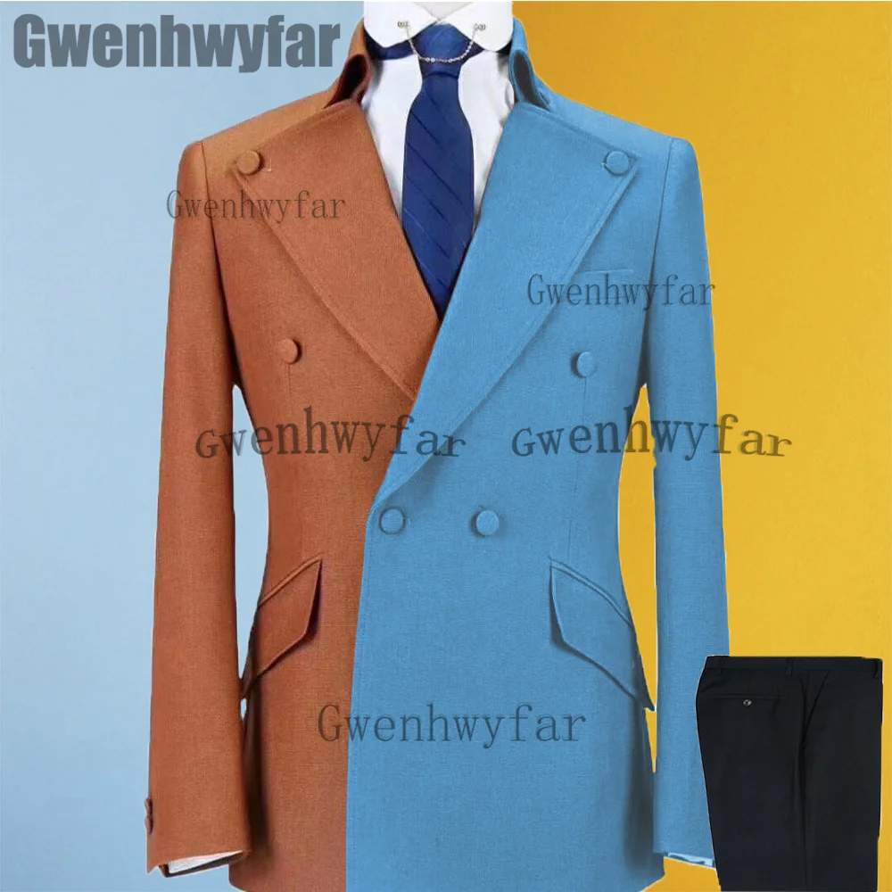 Мужские костюмы-двойки Gwenhwyfar, Формальный Приталенный деловой комплект для свадебного званого ужина, Повседневный костюм (Куртка + брюки)