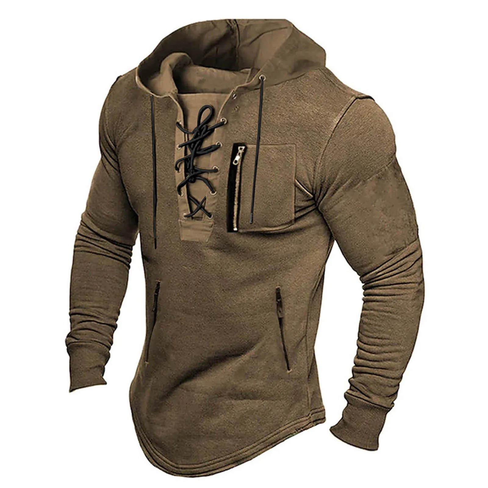 Весенне-осенний мужской уличный тактический пуловер, хлопковый военный топ с V-образным вырезом и длинным рукавом, мужская толстовка, одежда