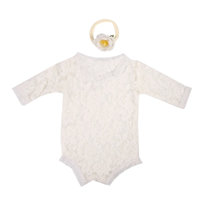 Детская одежда для фотосъемки 0-3 м, Эластичный головной убор, комбинезон, костюм принцессы для младенцев K1KC