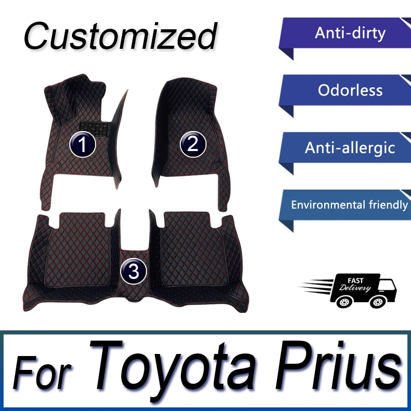 Автомобильные Коврики Для Toyota Prius XW30 2010 ~ 2015 7-местный Водонепроницаемый Tapete Automotivo Para Carro Автомобильные Коврики Полностью Комплект Автомобильных Аксессуаров
