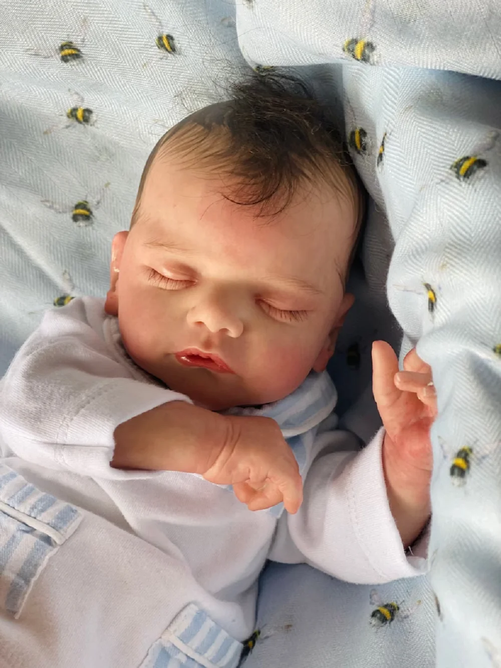 45 см Силиконовый Виниловый Мальчик-Реборн во все тело Сэм Бебе С окрашенными волосами, 3D Окрашенная кожа, Мягкое прикосновение, реалистичная новорожденная кукла