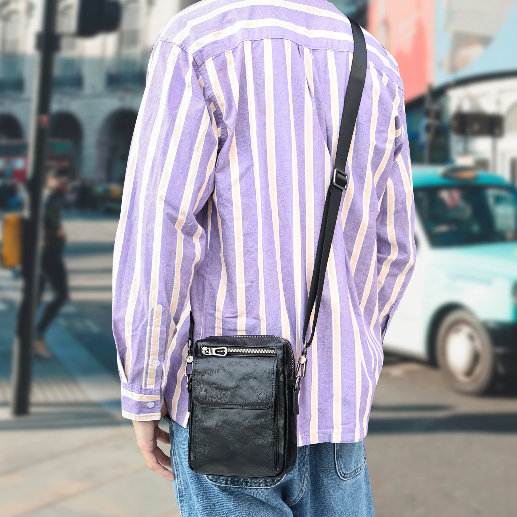 Новая простая деловая мужская сумка через плечо из воловьей кожи, сумка через плечо из натуральной кожи, сумка через плечо премиум-класса для мужчин