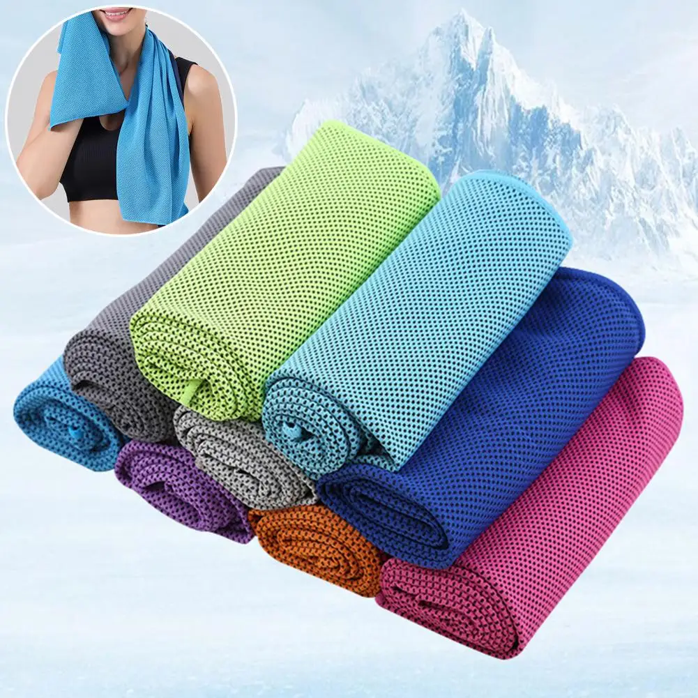 Дышащее охлаждающее полотенце со льдом, портативное быстросохнущее, суперабсорбирующее высококачественное летнее охлаждающее полотенце для занятий спортом на открытом воздухе, фитнесом