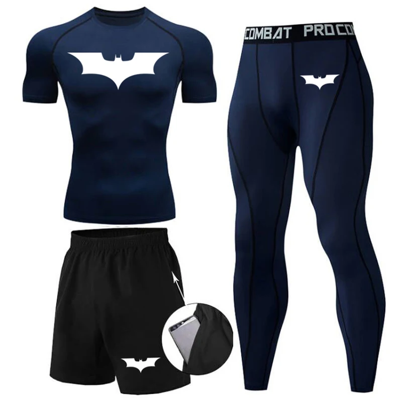 Быстросохнущая мужская рубашка для бега Rashgard, футболка для фитнеса, набор супергероев, спортивная одежда для тренировок, Футболка с коротким рукавом для мужчин