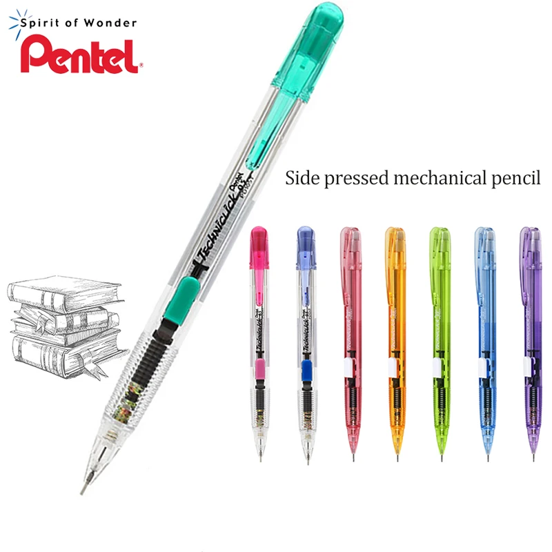 Механический карандаш Pentel Techniclick PD-105T Classic с боковым нажимом, активные карандаши 0,5 мм, канцелярские принадлежности для студентов, школьные принадлежности