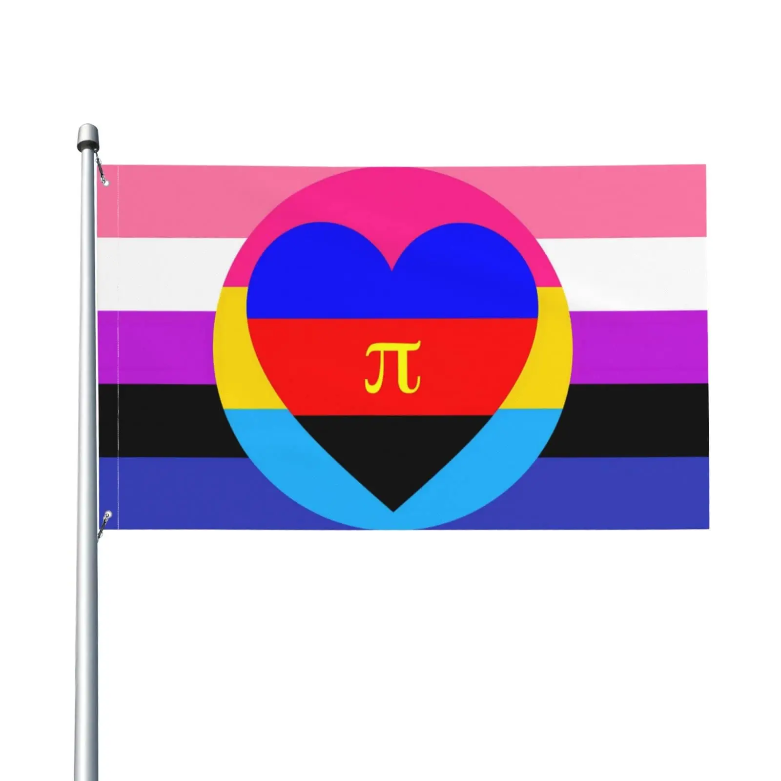 Flagnshow 100% Полиэстер Гендерная жидкость Pansexual Polyamory Pride Flag
